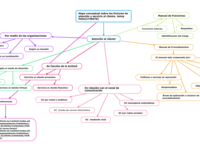 Mapa conceptual sobre los factores de aten mind map